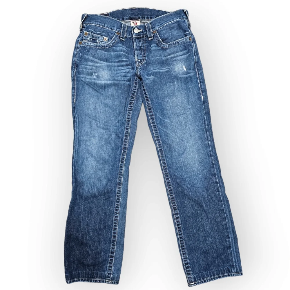 True Religion Men's Geno Button-Fly Jeans Distressed W33